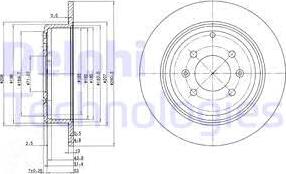 Delphi BG2873 - Disque de frein www.parts5.com