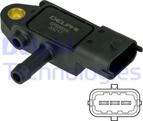 Delphi DPS00009 - Capteur, pression des gaz échappement www.parts5.com