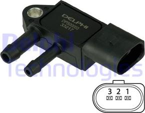 Delphi DPS00003 - Capteur, pression des gaz échappement www.parts5.com