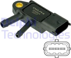 Delphi DPS00016 - Senzor, pritisk izpuha www.parts5.com