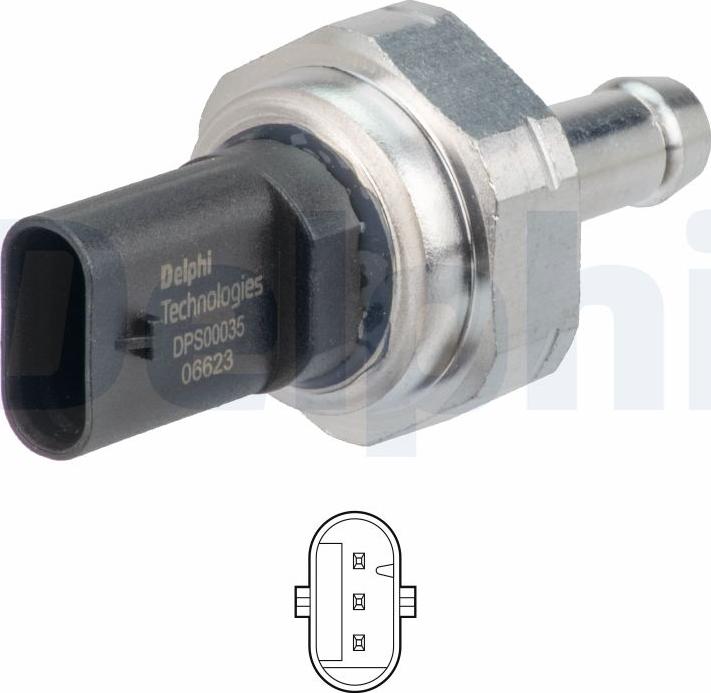 Delphi DPS00035-12B1 - Sensor, exhaust pressure www.parts5.com