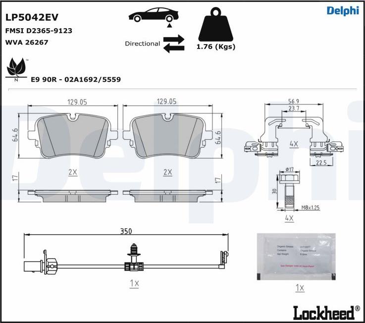 Delphi LP5042EV - Juego de pastillas de freno www.parts5.com