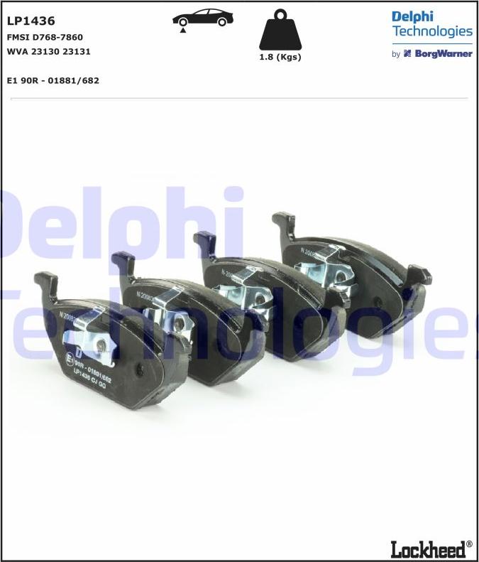 Delphi LP1436 - Brake Pad Set, disc brake www.parts5.com