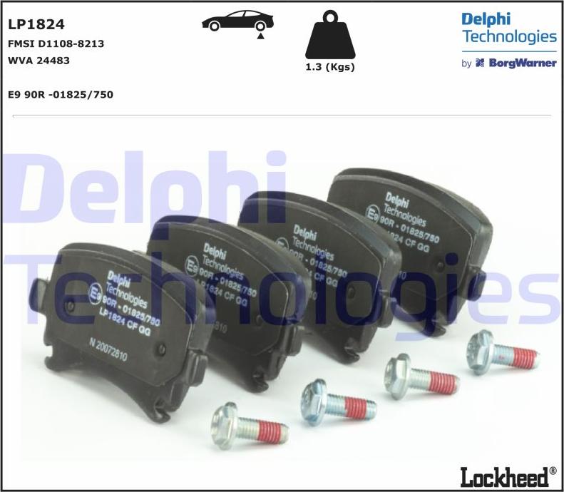 Delphi LP1824 - Тормозные колодки, дисковые, комплект www.parts5.com