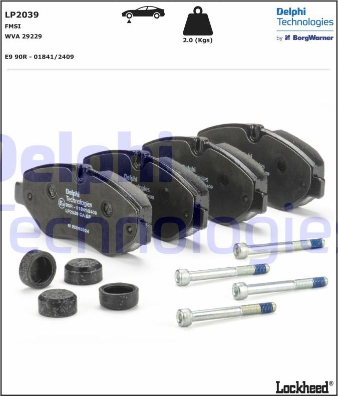 Delphi LP2039 - Brake Pad Set, disc brake www.parts5.com