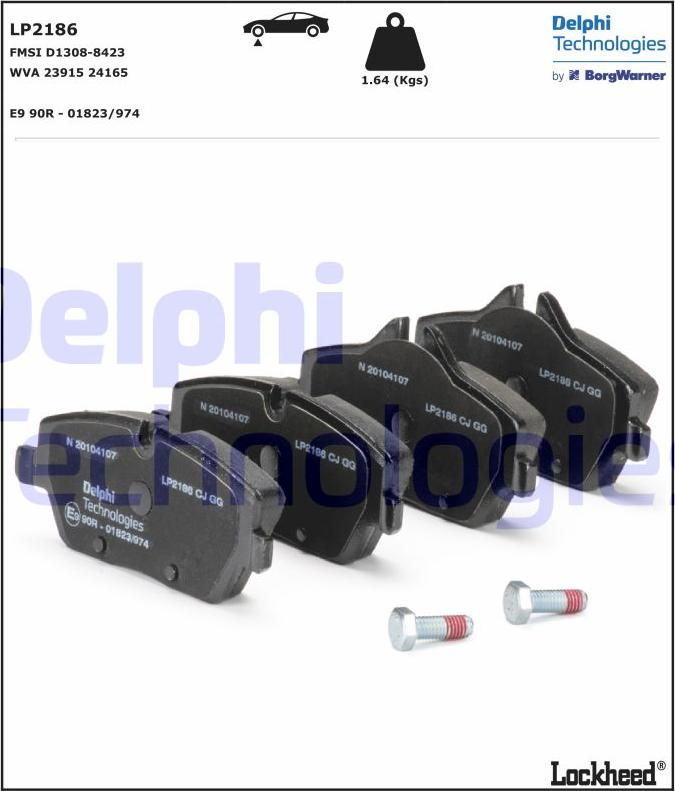 Delphi LP2186 - Brake Pad Set, disc brake parts5.com