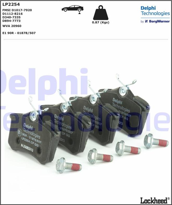 Delphi LP2254 - Jarrupala, levyjarru www.parts5.com