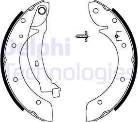 Delphi LS1716 - Комплект тормозных колодок, барабанные www.parts5.com