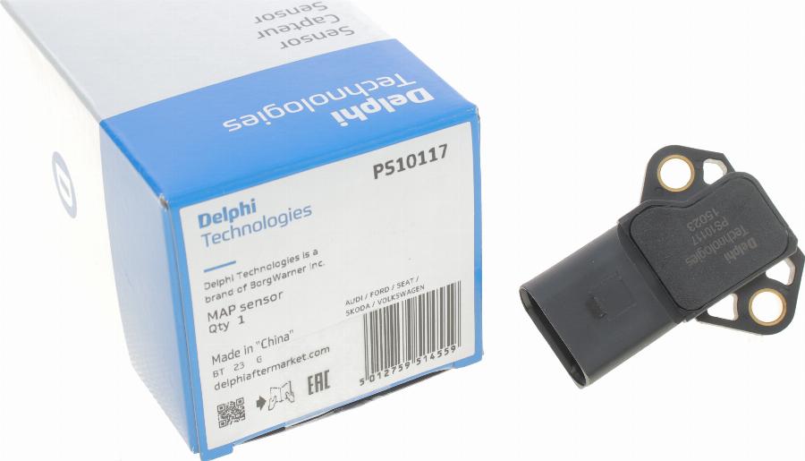 Delphi PS10117 - Senzor tlaka zraka, prilagodba visine www.parts5.com