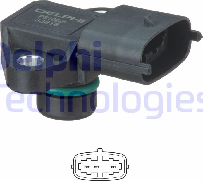 Delphi PS10225 - Sensor, intake manifold pressure www.parts5.com