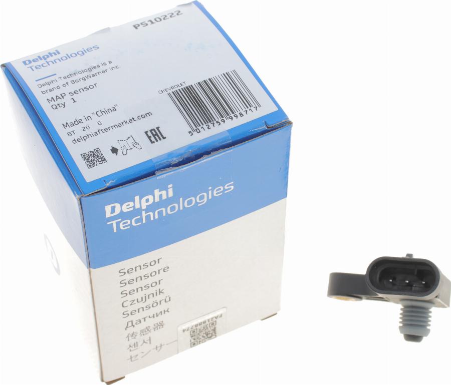 Delphi PS10222 - Érzékelő, szívócső nyomás www.parts5.com