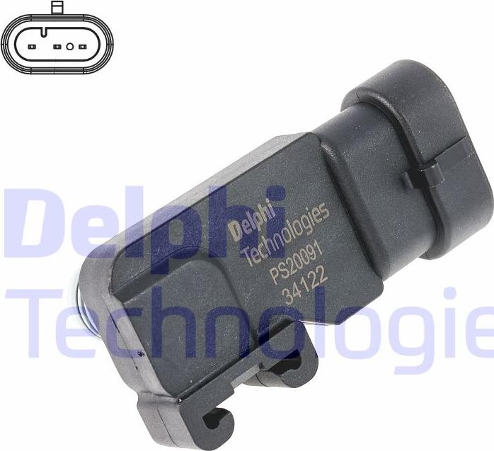 Delphi PS20091-12B1 - Датчик, давление во впускной трубе www.parts5.com