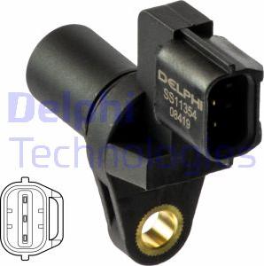 Delphi SS11354 - Senzor, pozicija odmikalne gredi www.parts5.com