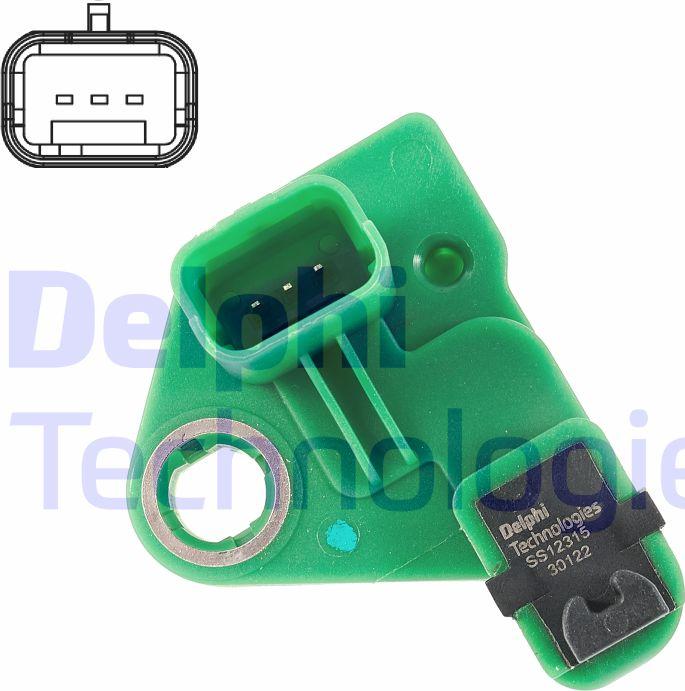 Delphi SS12315-12B1 - Sensor, crankshaft pulse www.parts5.com