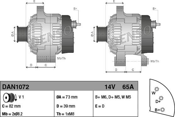 Denso DAN1072 - Γεννήτρια www.parts5.com