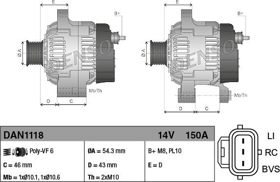 Denso DAN1118 - Γεννήτρια www.parts5.com