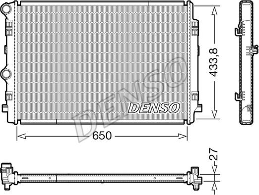 Denso DRM02044 - Радиатор, охлаждане на двигателя www.parts5.com