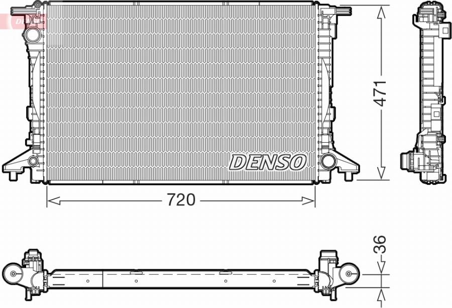 Denso DRM02047 - Radiador, refrigeración del motor www.parts5.com