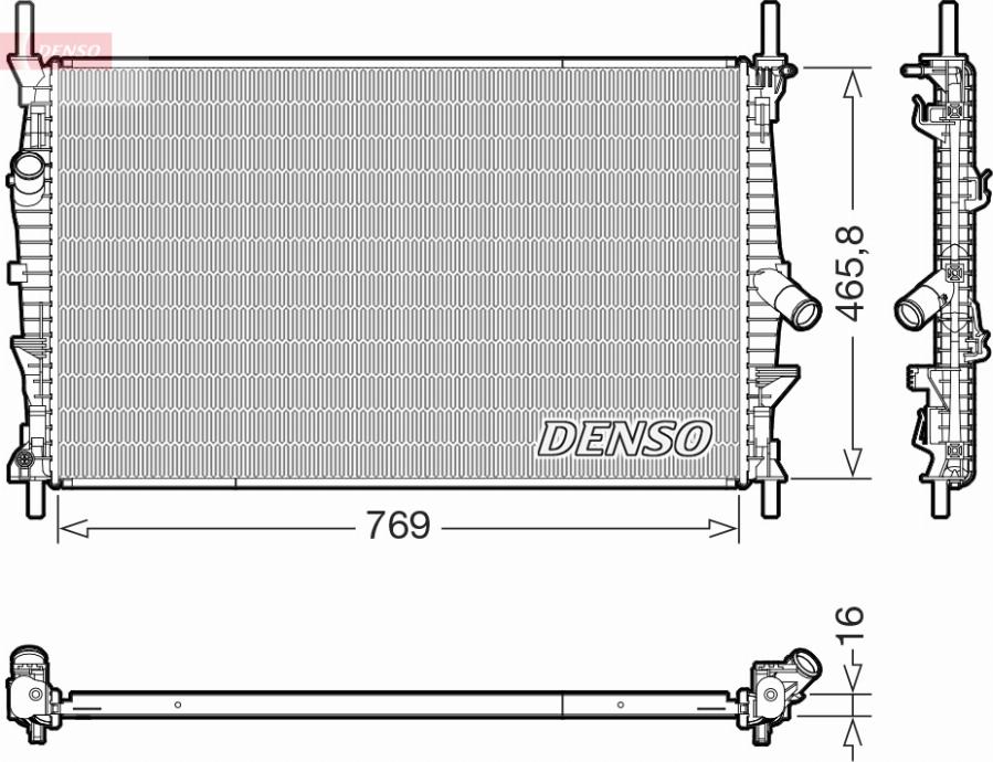 Denso DRM10124 - Hladilnik, hlajenje motorja www.parts5.com