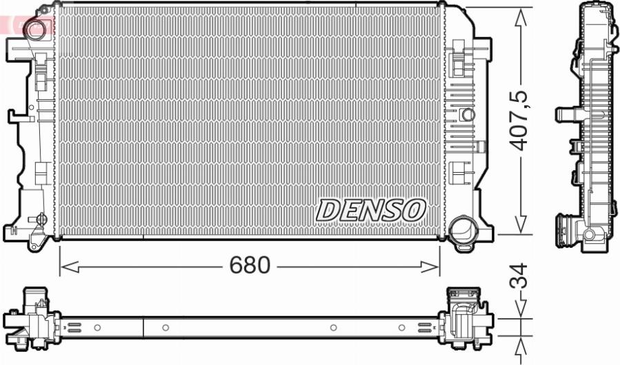 Denso DRM32053 - Hladilnik, hlajenje motorja www.parts5.com