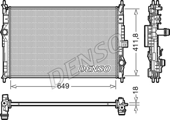 Denso DRM21103 - Radiador, refrigeración del motor www.parts5.com