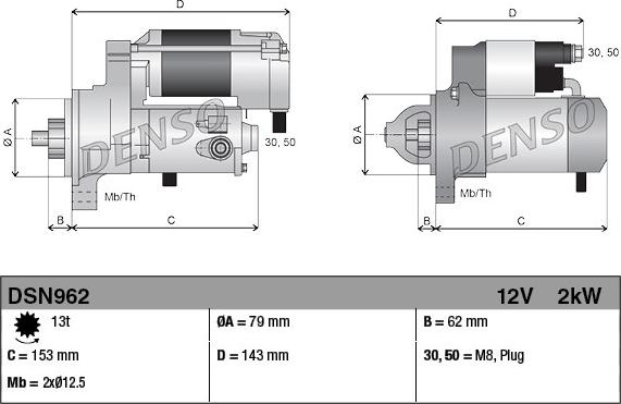 Denso DSN962 - Motor de arranque www.parts5.com