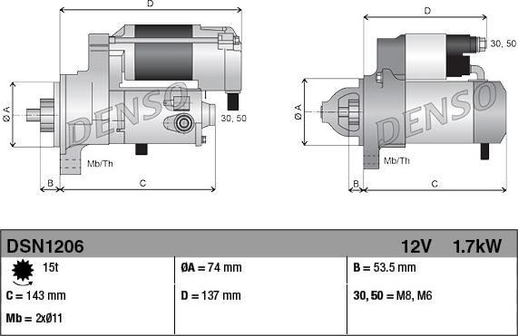 Denso DSN1206 - Starter www.parts5.com