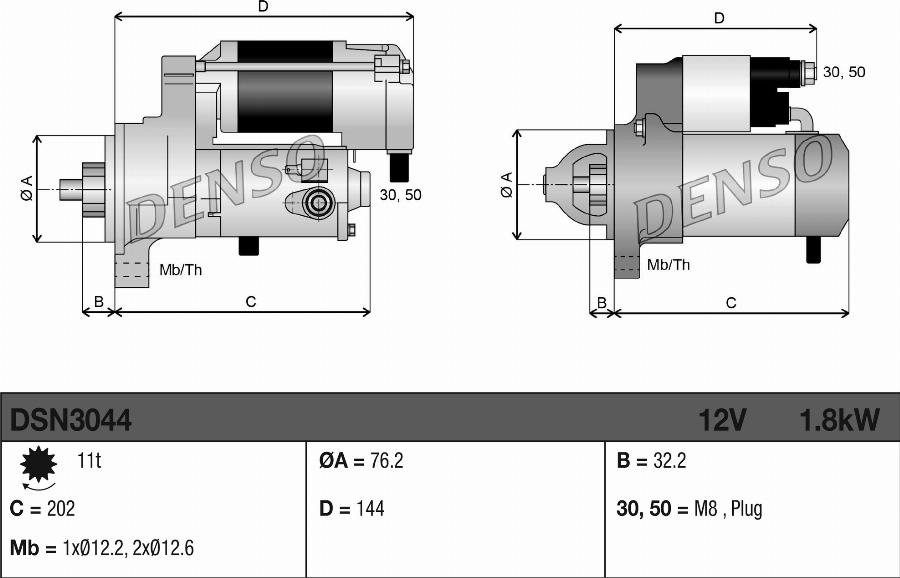 Denso DSN3044 - Starter www.parts5.com