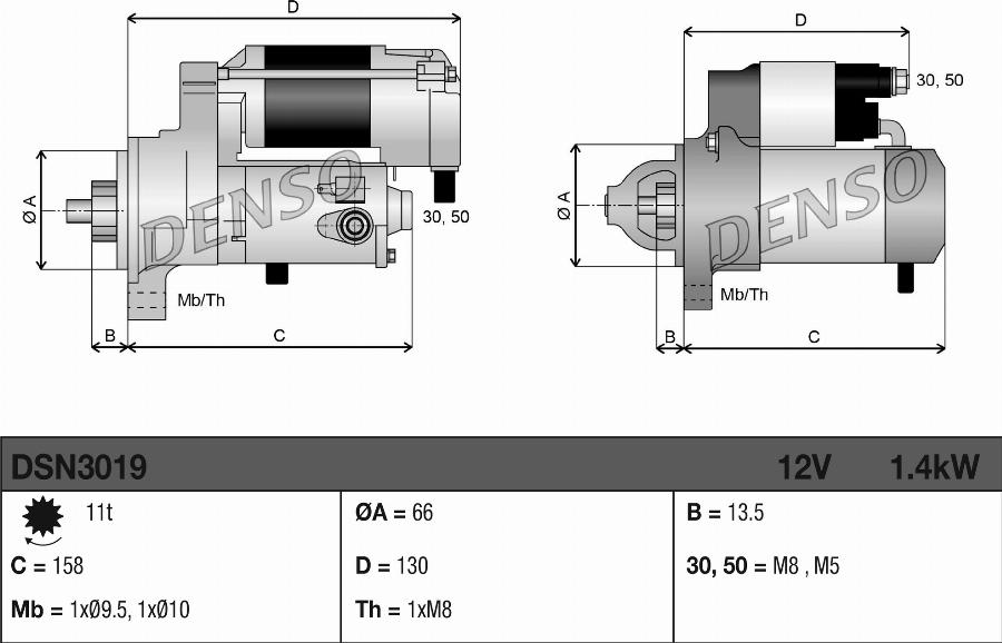 Denso DSN3019 - Starter www.parts5.com