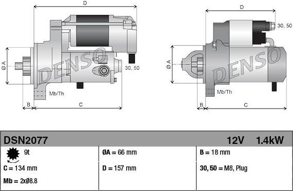 Denso DSN2077 - Marş motoru www.parts5.com