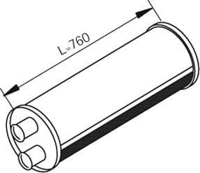 Dinex 80447 - Middle Silencer parts5.com