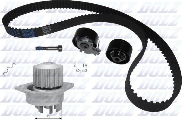 DOLZ KD049 - Water Pump & Timing Belt Set parts5.com