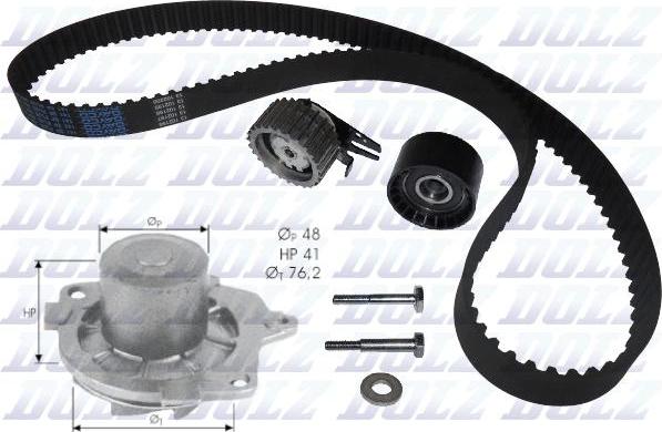 DOLZ KD045 - Pompa wodna + zestaw paska rozrządu www.parts5.com