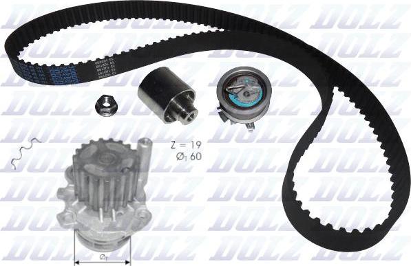 DOLZ KD054 - Water Pump & Timing Belt Set www.parts5.com