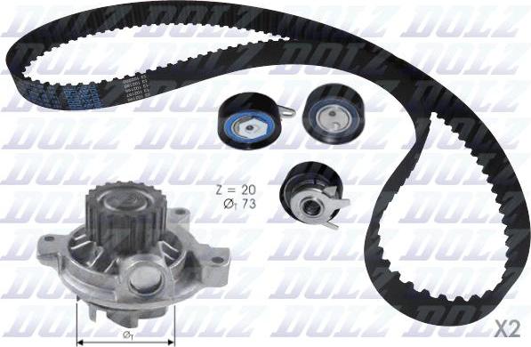 DOLZ KD052 - Su pompası + Triger kayışı seti www.parts5.com