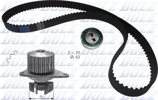 DOLZ KD026 - Pumpa za vodu + komplet zupčastog kaiša www.parts5.com