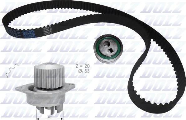 DOLZ KD028 - Pumpa za vodu + komplet zupčastog kaiša www.parts5.com