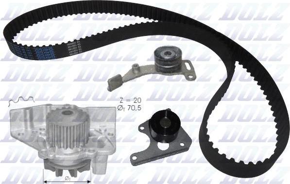 DOLZ KD023 - Vodní pumpa + sada ozubeného řemene www.parts5.com