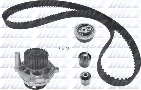 DOLZ KD166 - Set pompa apa + curea dintata www.parts5.com