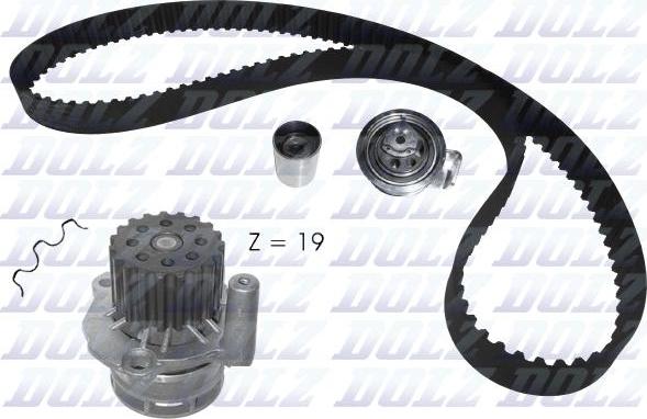 DOLZ KD105 - Vízpumpa + fogasszíj készlet www.parts5.com