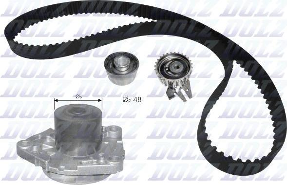 DOLZ KD102 - Bomba de agua + kit correa distribución www.parts5.com