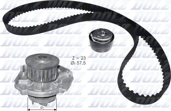 DOLZ KD119 - Water Pump & Timing Belt Set parts5.com