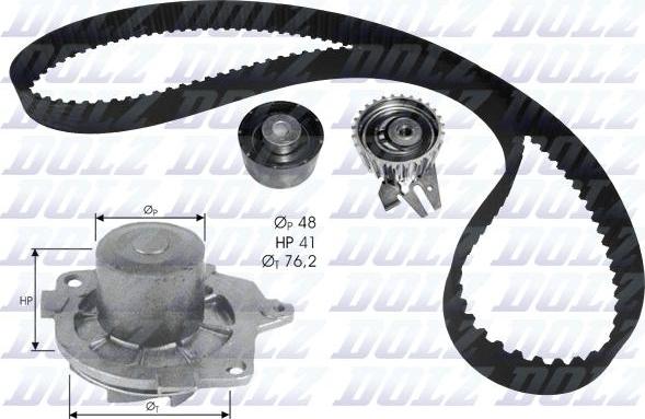 DOLZ KD114 - Αντλία νερού + σετ οδοντωτού ιμάντα www.parts5.com