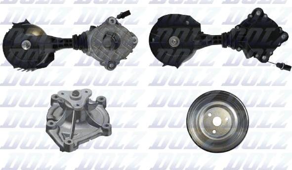 DOLZ KD173T - Водна помпа + комплект пистови ремъци клиновидно оребряване www.parts5.com