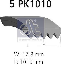 DT Spare Parts 6.31500 - Klinasti rebrasti kaiš www.parts5.com