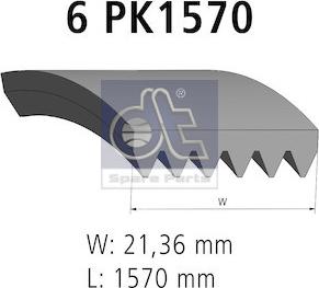 DT Spare Parts 7.54805 - Kanallı V kayışı www.parts5.com