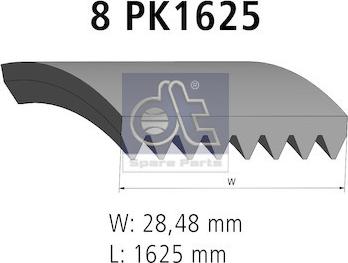 DT Spare Parts 7.54808 - Correa trapecial poli V www.parts5.com