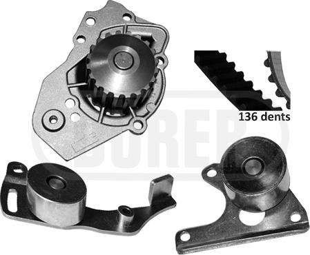 DÜRER PA121066 - Pompa wodna + zestaw paska rozrządu www.parts5.com