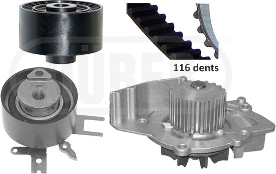 DÜRER PA121148 - Pompa wodna + zestaw paska rozrządu www.parts5.com