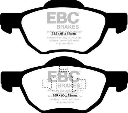 EBC Brakes DP1525 - Brake Pad Set, disc brake www.parts5.com
